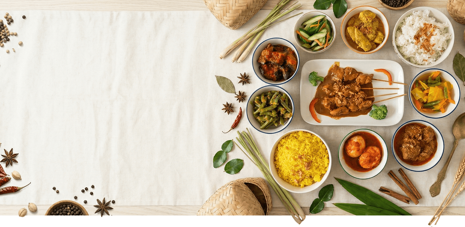 Traditional Indonesian cuisine with fresh spices and authentic ingredients